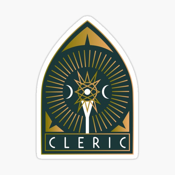 Item preview, cleric art deco logo dungeons and dragons designed and sold by sarastripe.