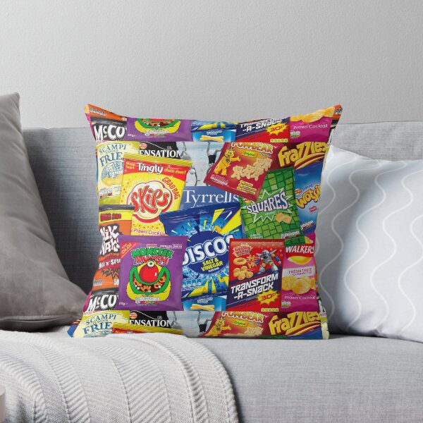 British crisps potato chips assortment Throw Pillow