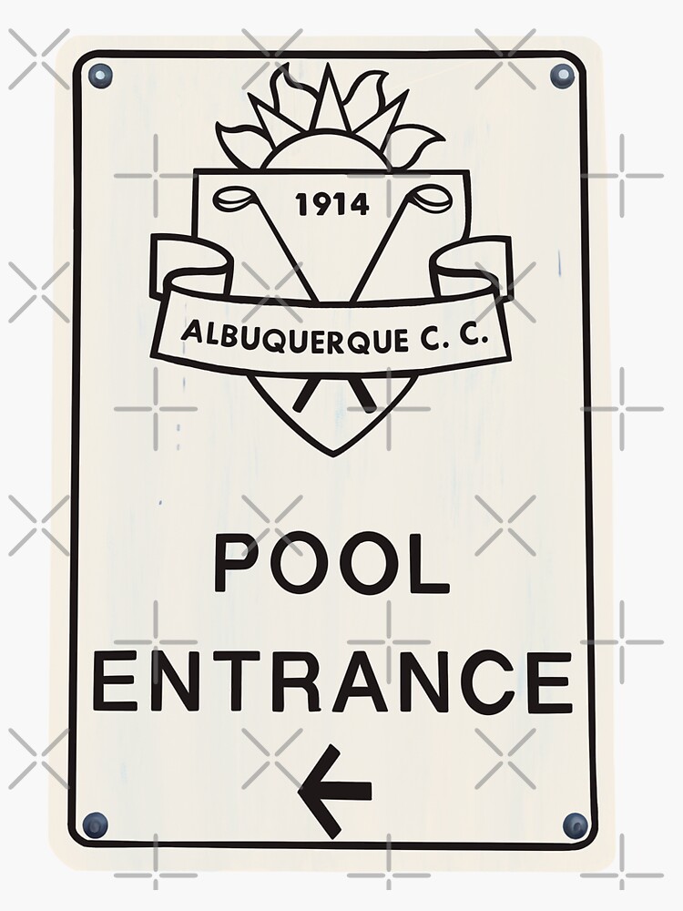 "ACC Pool Entrance sign" Sticker for Sale by Elliemacmac Redbubble