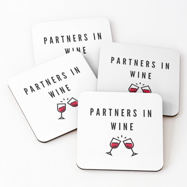 Item preview, Partners in wine. Funny text with two cute glasses of wine. designed and sold by 4empowear.