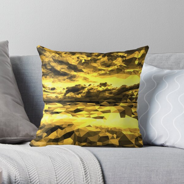 Imposing Yellow and Black Throw Pillow