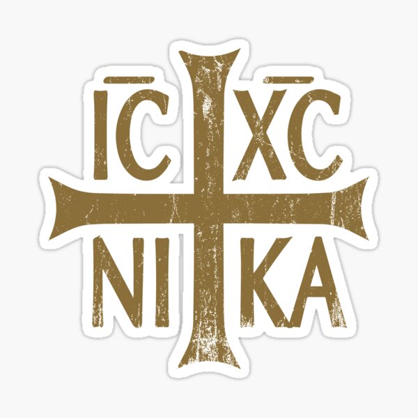 Christogram Jesus Christ Conquers. Sticker