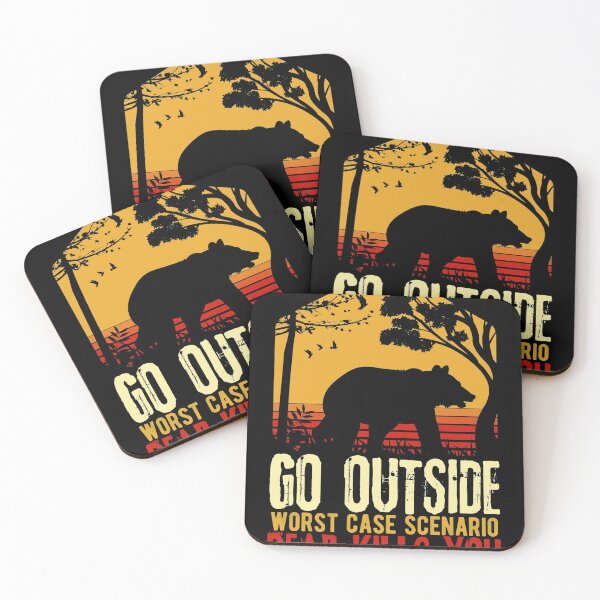 Item preview, Camping Bear Tee, Go Outside Worst Case A Bear Kills You designed and sold by Lisbob.