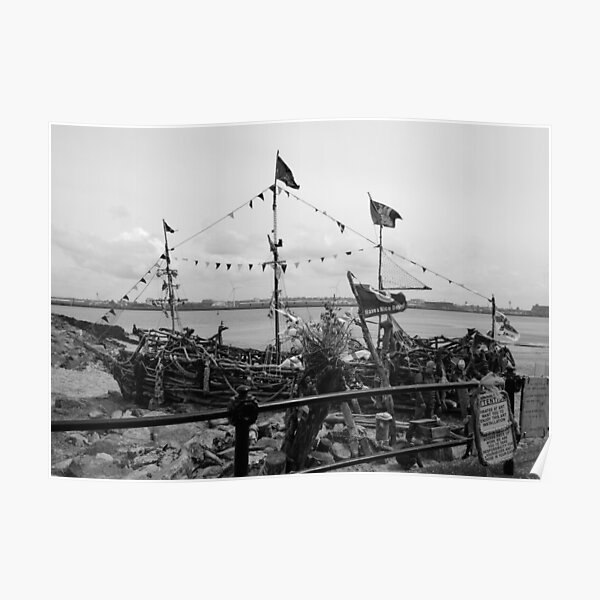 BLACK PEARL PIRATE SHIP. Have a Nice Day Location , New Brighton , Marine Drive, Wirral, Merseyside. England. Poster