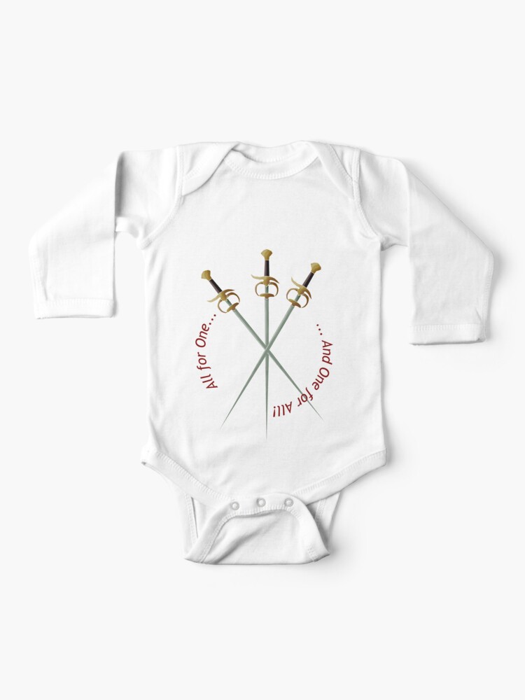 Musketeer Mantra Baby One Piece By Parasaurolophus Redbubble