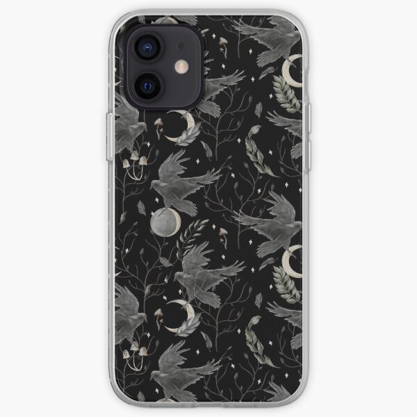 watercolor crow iPhone Soft Case