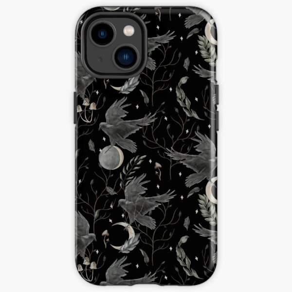 watercolor crow iPhone Tough Case