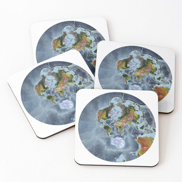 Item preview, Stereographic projection - World Relief Map showing land and oceans designed and sold by ThinkAboutMaps.