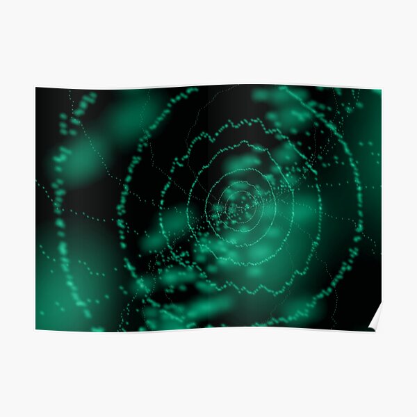 Abyss Geometric Green Poster
