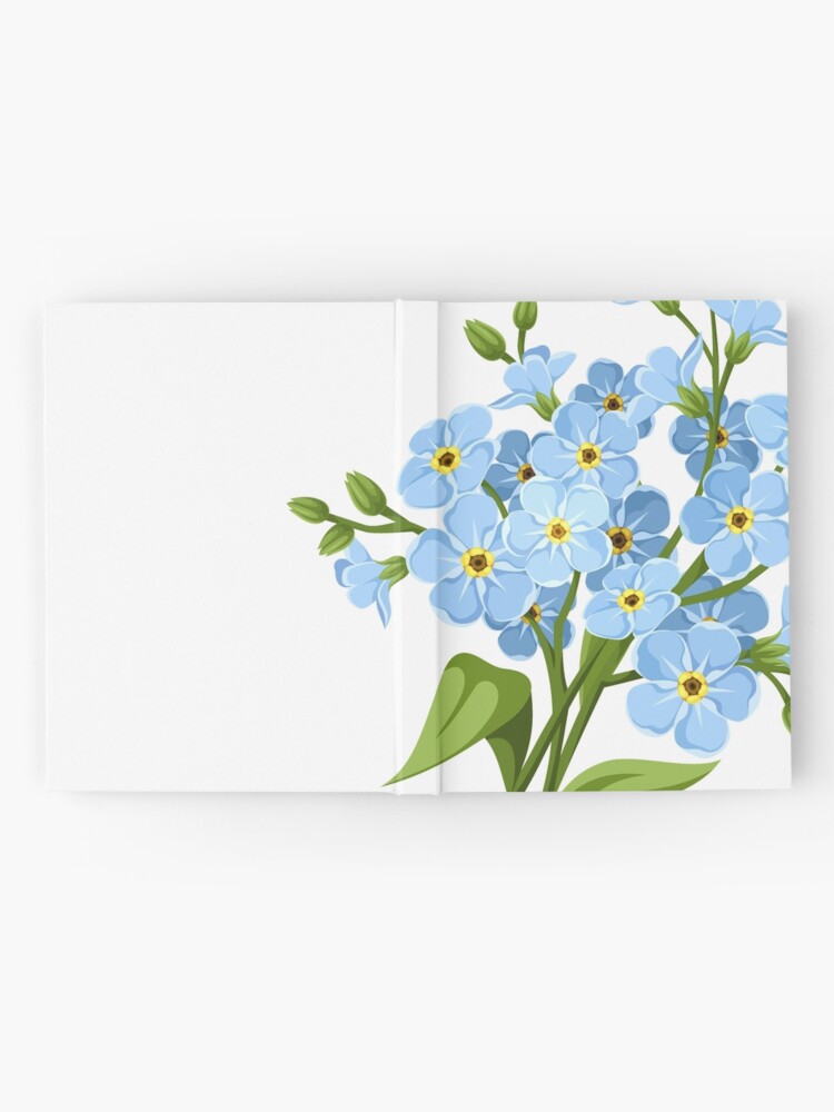 Cuaderno de tapa dura «Ramo de flores nomeolvides.» de Naddya | Redbubble