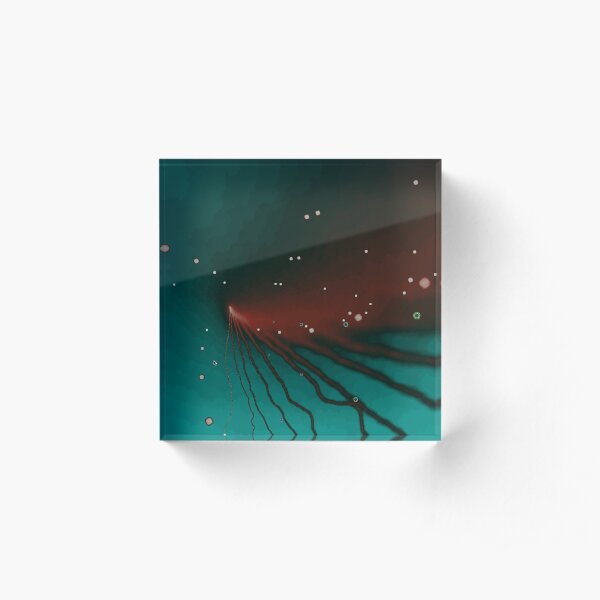 Dark Red Stormy Skies Acrylic Block