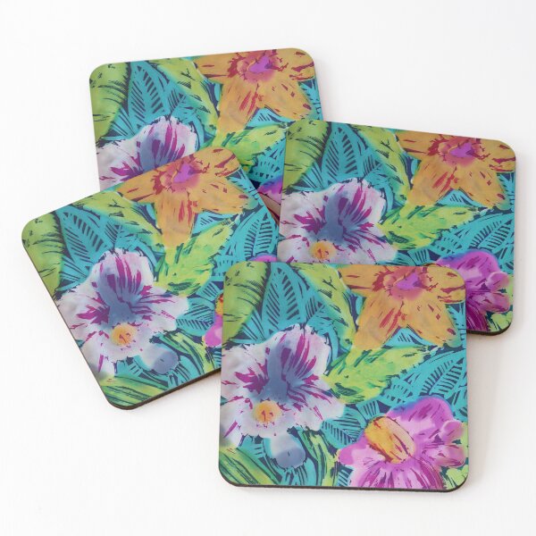 Item preview, Brushy Batik Abstract Floral designed and sold by Leslie Rogers Todder.