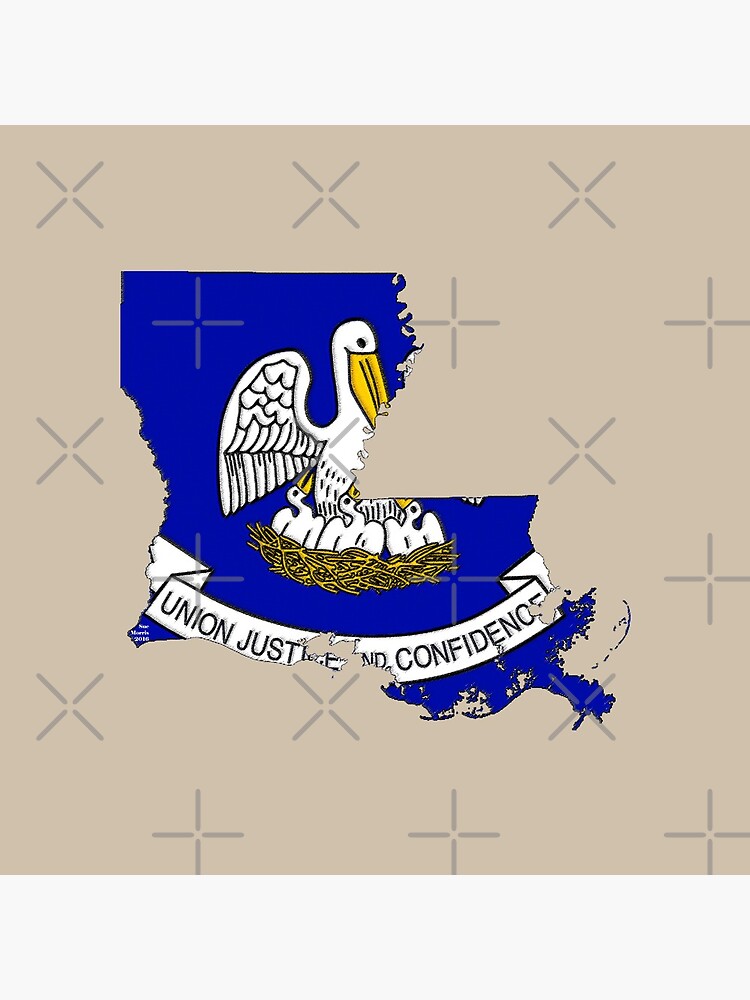 Louisiana Map with Louisiana State Flag by Havocgirl