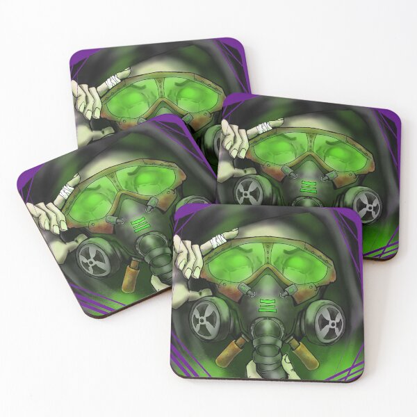 Item preview, gas mask with glowing green, 2020 satire designed and sold by DarkHouseDesign.