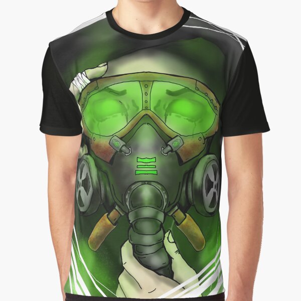 Item preview, gas mask with glowing green, 2020 satire designed and sold by DarkHouseDesign.