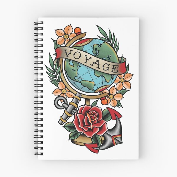 Item preview, Voyage Globe Traditional Tattoo design designed and sold by SevenRelics.