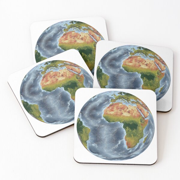 Item preview, Vertical Perspective projection - World Relief Map showing land and oceans designed and sold by ThinkAboutMaps.