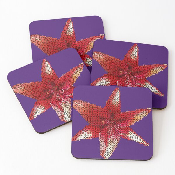 Item preview, Bright Red Asiatic Lily (Purple) Stained Glass designed and sold by After 10 POD Designs.