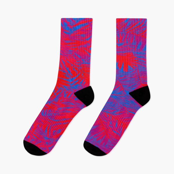 Item preview, Bright Red Blue Fern Pine Pattern designed and sold by wildjellybeans.