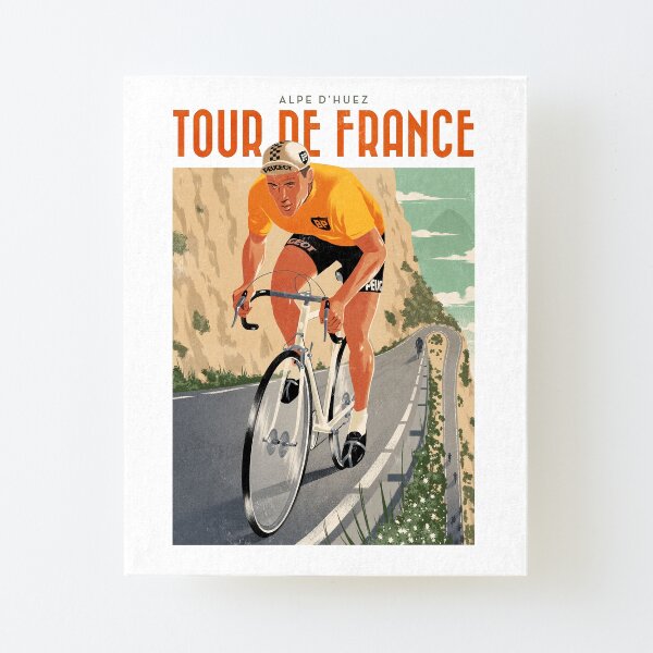 Reiseplakat - Alpe D'Huez - Tour de France Aufgezogener Druck auf Leinwandkarton