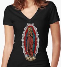 Camiseta entallada de cuello en V Santa Muerte
