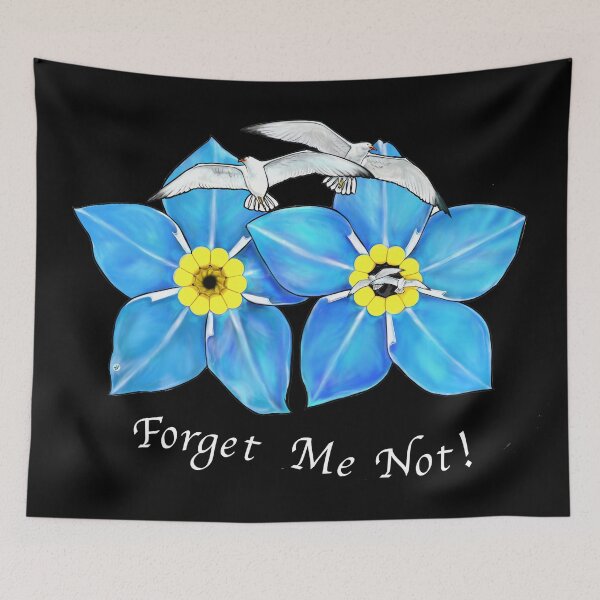 Item preview, "Forget Me Not!" - Forget Me Nots & Seagulls designed and sold by Elizabeth Ferber-Wolter.
