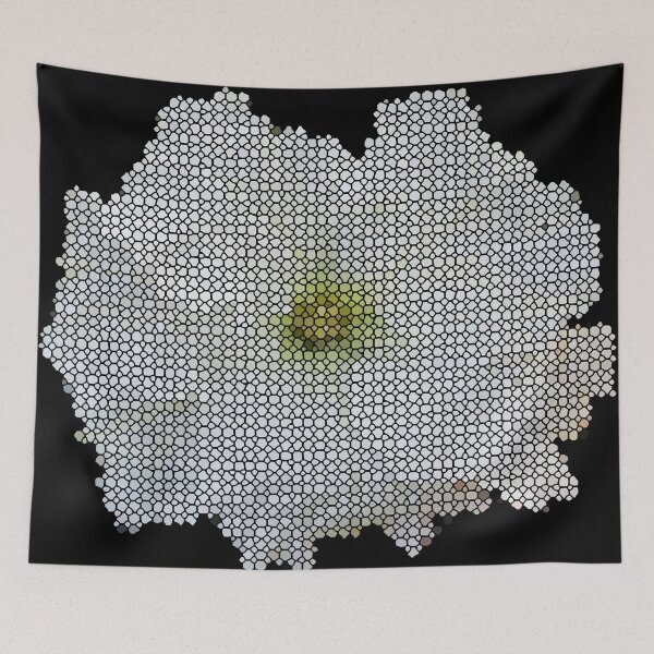 Item preview, White Giant Gourd Flower (Black) Stained Glass designed and sold by After 10 POD Designs.