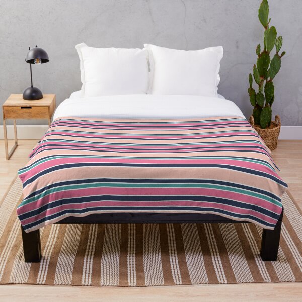 Item preview, Preppy Stripes - Peach, Coral, Teal, Navy designed and sold by CardienDesignCo.