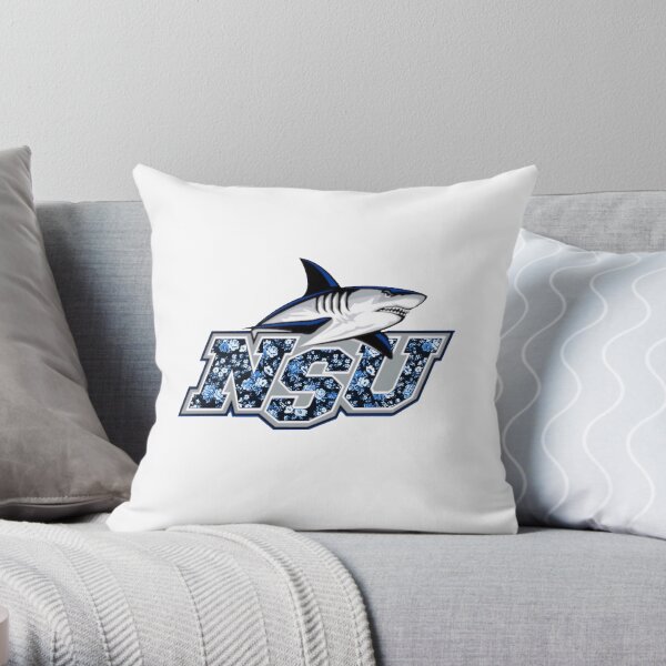 Logo du requin imprimé de la Nova Southeastern University Coussin