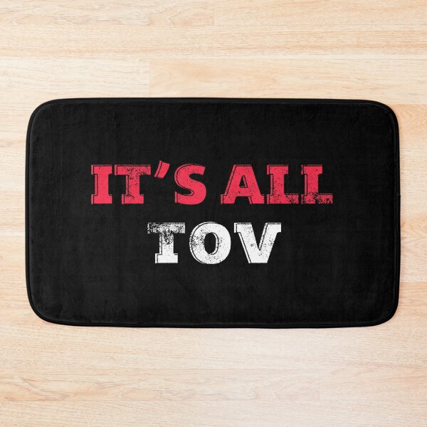 Item preview, IT’S ALL TOV, English and Hebrew saying, Red and White text, screen print look designed and sold by Pointit.