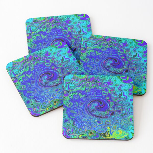 Item preview, Trippy Violet Blue Abstract Retro Liquid Swirl designed and sold by myrubiogarden.