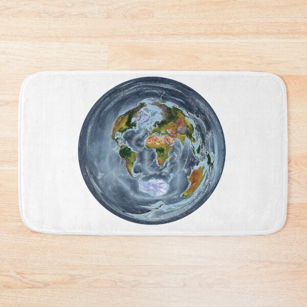 Item preview, Azimuthal E projection - World Relief Map showing land and oceans designed and sold by ThinkAboutMaps.