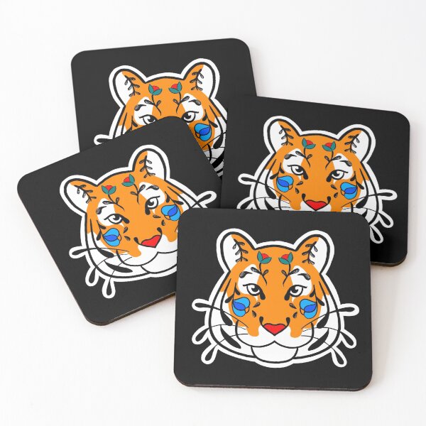 Item preview, Tiger folk art style designed and sold by piastrelli.