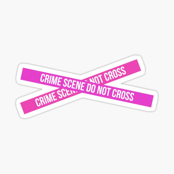 pink crime scene tape Sticker