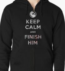 Keep Calm and Finish Him Zipped Hoodie