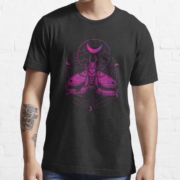 Goth Moth And Crescent Moon Creepy print Gift For Goths Essential T-Shirt  for Sale by Lisbob