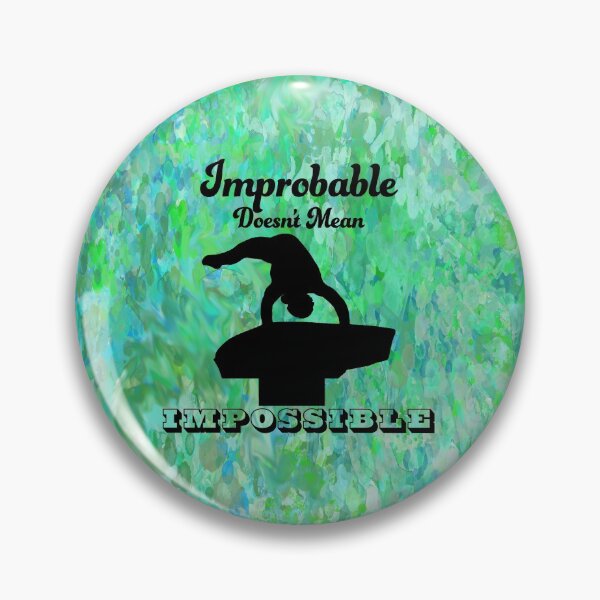 Gymnastics Vault Silhouette with Impossible Quote Pin