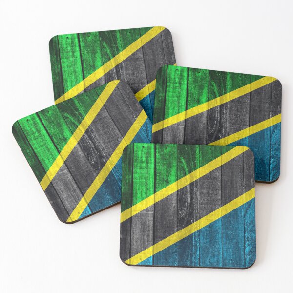 Item preview, Wood flag of Tanzania Woodwork Carpenter Rustic Flags  designed and sold by Dr-Pen.