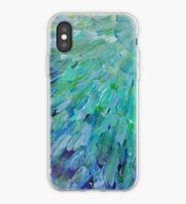 SEA SCALES - Beautiful BC Ocean Theme Peacock Feathers Mermaid Fins Waves Blue Teal Abstract iPhone Case