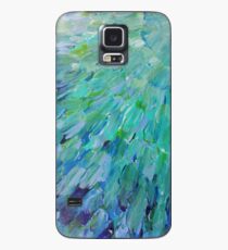 Funda/vinilo para Samsung Galaxy ESCALAS DE MAR - Hermoso BC Ocean Theme Plumas de pavo real Mermaid Fins Waves Blue Teal Abstract