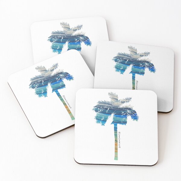 Item preview, Blue Waves Palm Tree designed and sold by Laminar-Art.