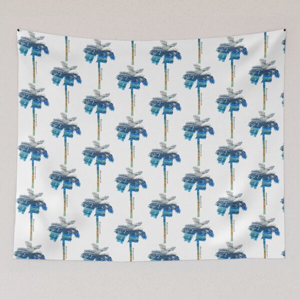 Item preview, Blue Waves Palm Tree designed and sold by Laminar-Art.