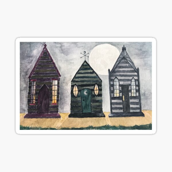 Gothic Beach Huts Sticker