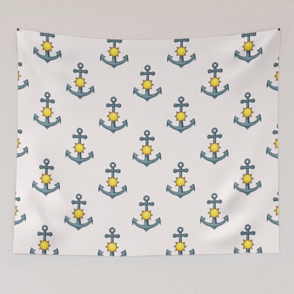 Item preview, Anchor Summer Pattern on White designed and sold by redjaygraphics.