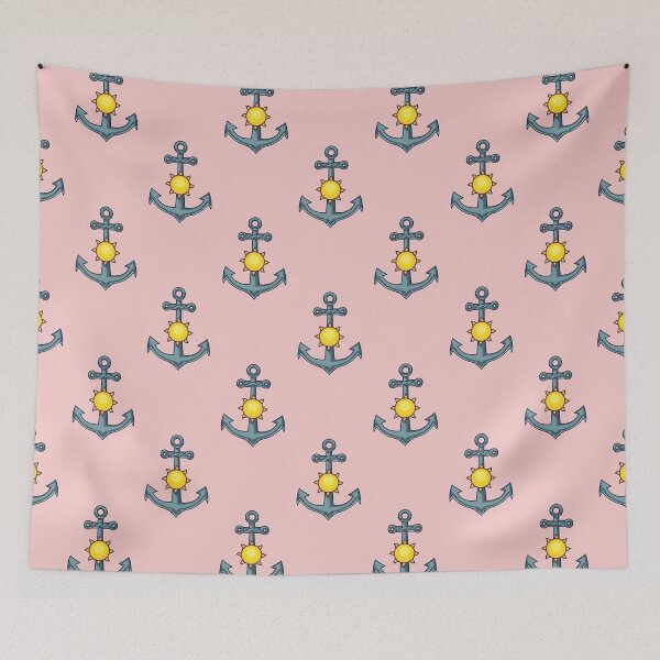 Item preview, Anchor Summer Pattern on Pink designed and sold by redjaygraphics.