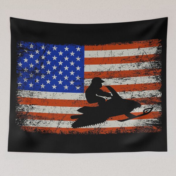 Item preview,  Snowmobile Vintage American Flag - Snowmobile Riding Gift designed and sold by mouaataaz.