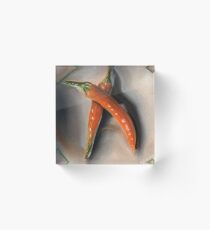 Orange Fogo Peppers Acrylic Block