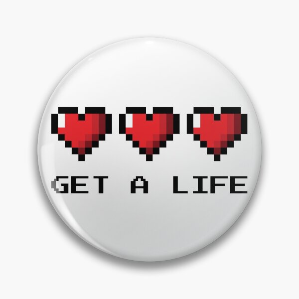 Item preview, Get A Life - Funny Retro Video Game Hearts designed and sold by Anonymouse Apparel.