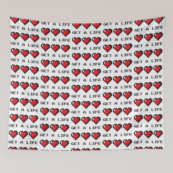 Item preview, Get A Life - Funny Retro Video Game Hearts designed and sold by Anonymouse Apparel.