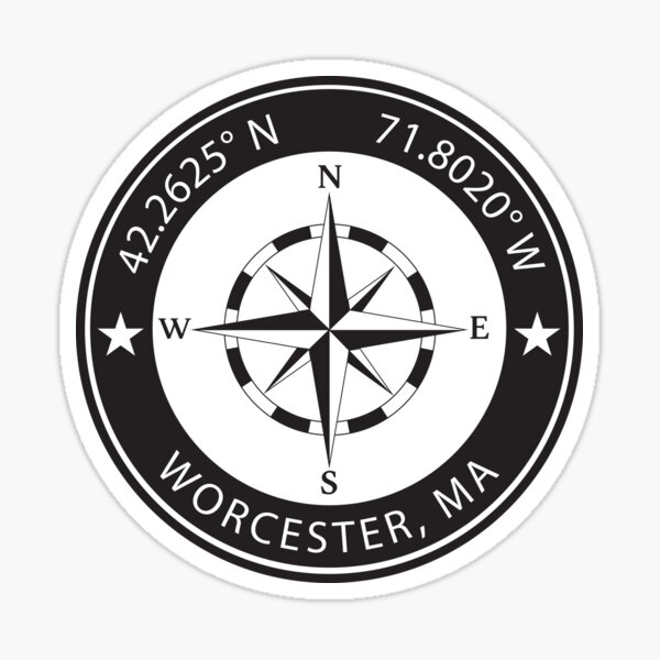 Item preview, Worcester, Massachusetts Geographical Coordinates designed and sold by TeeOhGraphics.